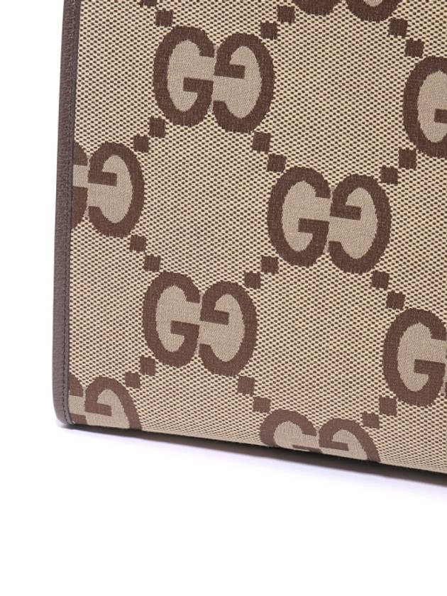 Jumbo GG Leather Monogram Coated Canvas Tote Bag Brown - GUCCI - BALAAN 7