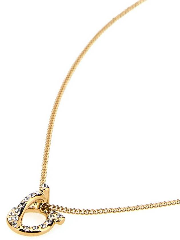 Gancini 3D Crystal Necklace Gold - SALVATORE FERRAGAMO - BALAAN 3