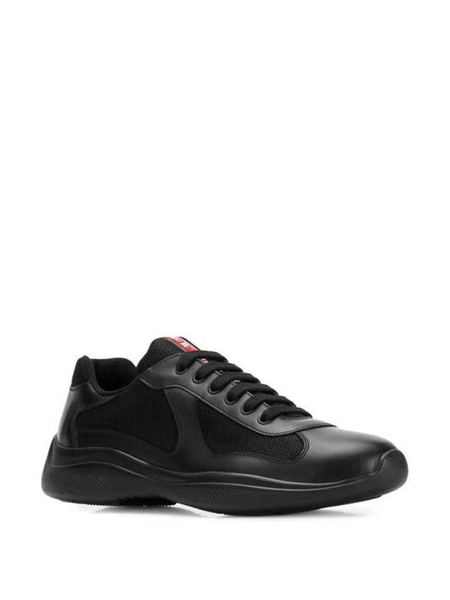 America's Cup Leather Low Top Sneakers Black - PRADA - BALAAN 3