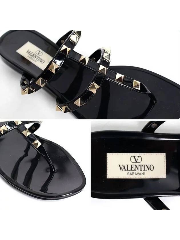 Women's Rockstud Flip Flops Black - VALENTINO - BALAAN 7