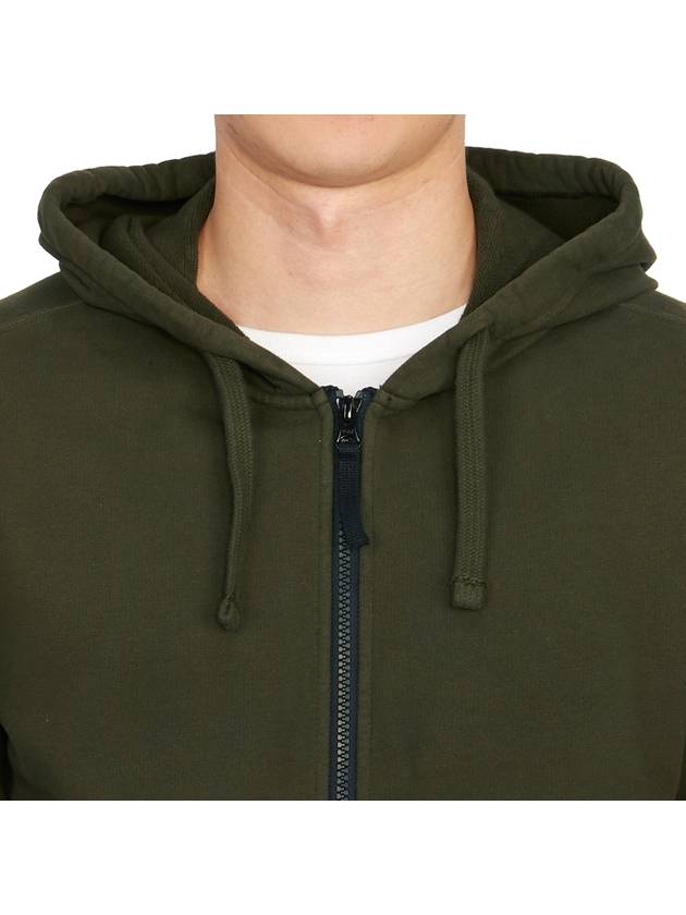 Wappen Patch Cotton Zip Up Hoodie Olive - STONE ISLAND - BALAAN 8