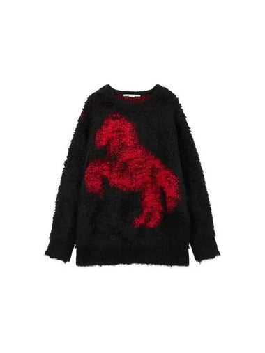 Pixel Horse Jacquard Boucle Sweater Black 271792 - STELLA MCCARTNEY - BALAAN 1