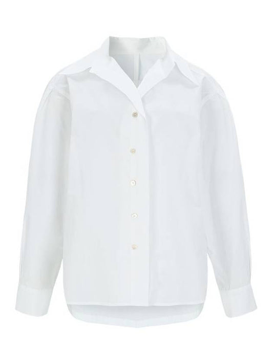 Cotton open collar blouse white - CALLAITE - BALAAN 1