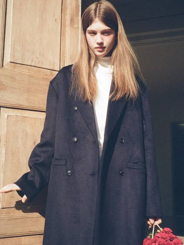 Lotus Classic Wool Double Coat Navy - LETTER FROM MOON - BALAAN 4