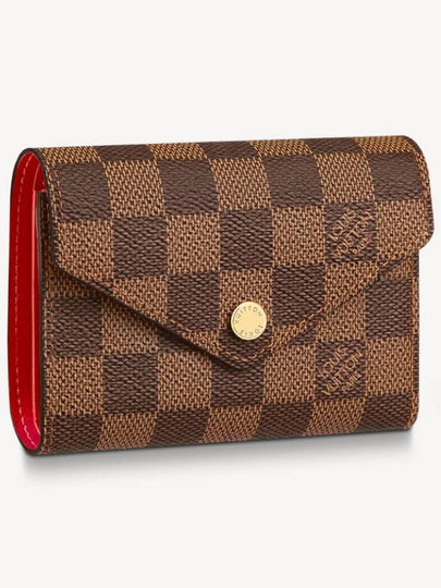 Victorine Damier Half Wallet Brown Red - LOUIS VUITTON - BALAAN 2