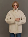 Women's Wool Half Pea Coat Ivory - LESEIZIEME - BALAAN 1