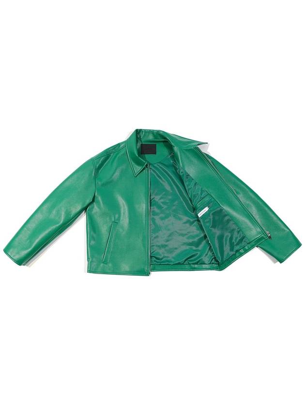 Single Leather Suede Jacket Green - C WEAR BY THE GENIUS - BALAAN 10