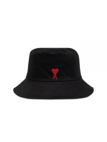 De Coeur Embroidery Bucket Hat Black - AMI - BALAAN 2