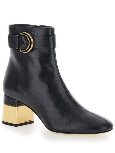 'Alize' Black Ankle Boots With C Buckle In Smooth Leather Woman - CHLOE - BALAAN 2