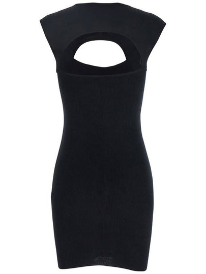 Black Dress With Jewel Detail On The Front In Viscose Blend Woman - FEDERICA TOSI - BALAAN 2