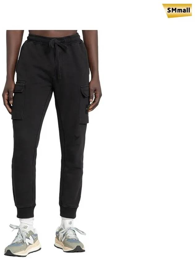 Men's Wappen Two Pocket Jogger Track Pants Black - STONE ISLAND - BALAAN.