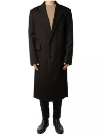 Virgin Wool Oversized Fit Single Coat Black - AMI - BALAAN 2