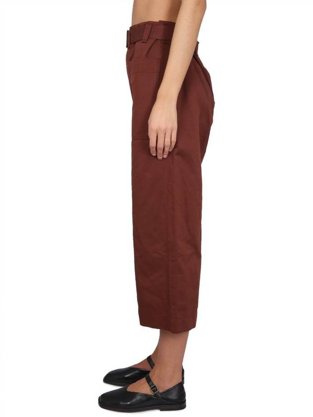 Belted Pocket Crop Pants  Brown - LEMAIRE - BALAAN 4