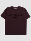 UNISEX L D S Lettering Short Sleeve T Shirt BURGUNDY - KLOR - BALAAN 1