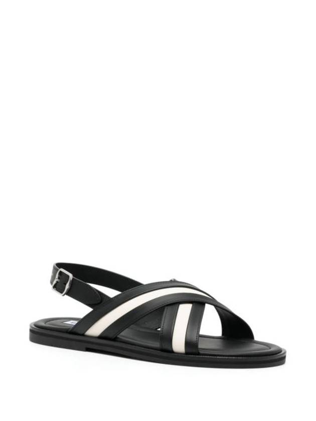 Crossover Strap Leather Sandals Black - BALLY - BALAAN 4