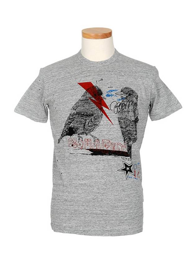 Double Bird Short Sleeve T-Shirt Grey - DSQUARED2 - BALAAN 3