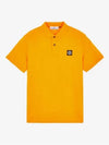 Men's Logo Patch Cotton Polo Shirt Orange - STONE ISLAND - BALAAN 3