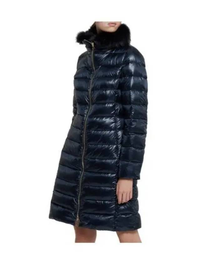 Women s Elisa Foxfur Long Down Padding Navy PI0650DIC 12017 - HERNO - BALAAN 1