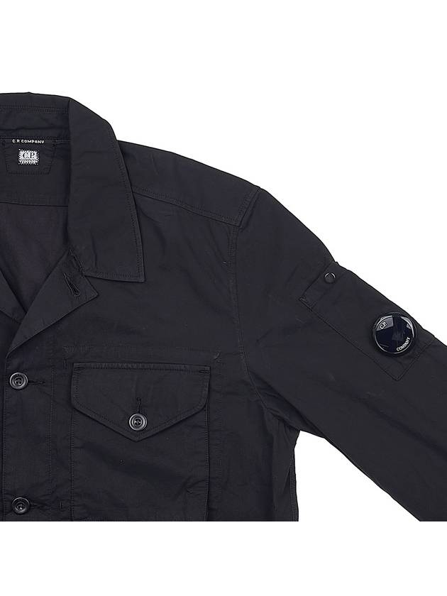 Logo Patch Cotton Long Sleeve Shirt Black - CP COMPANY - BALAAN 5