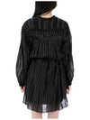 Leozi Striped Cotton Short Dress Black - ISABEL MARANT - BALAAN 5