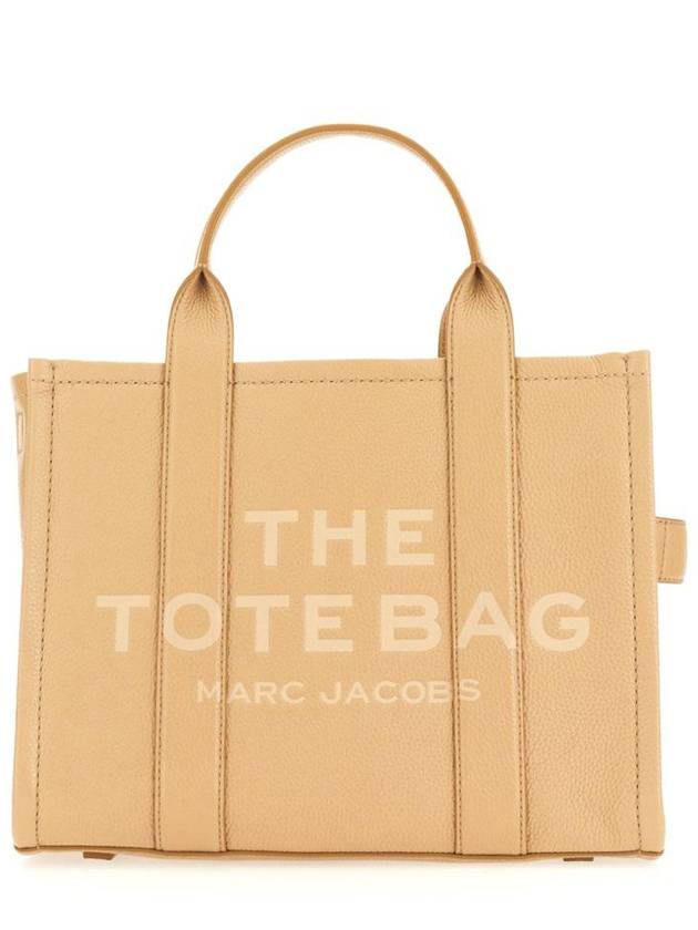 Logo Medium Leather Tote Bag Beige - MARC JACOBS - BALAAN 2