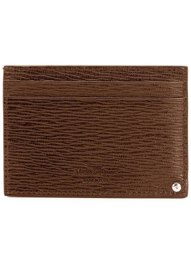 Double Gancini Leather Card Wallet Brown - SALVATORE FERRAGAMO - BALAAN 4