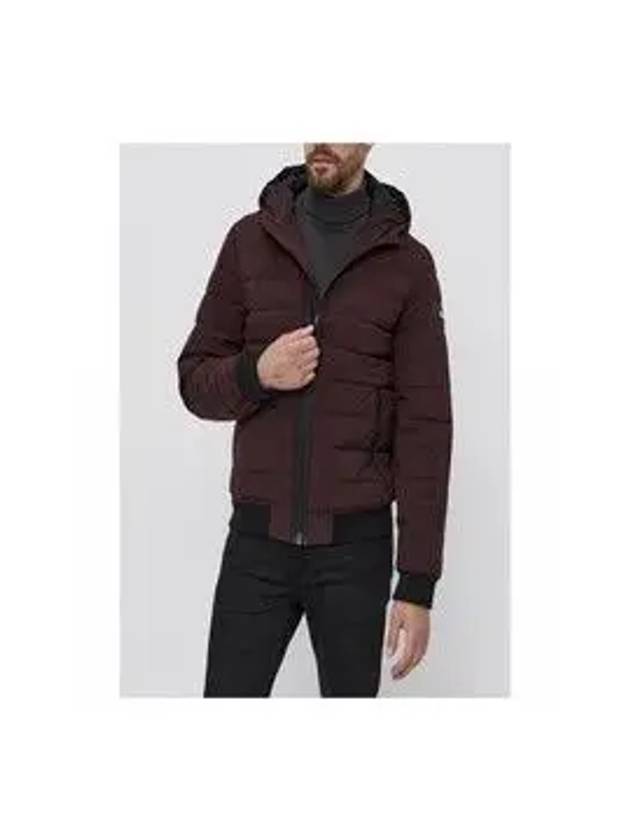 DK Y Men s Burgundy Patch Logo Padded Zip Up Jacket 22 3 514 985602 - DKNY - BALAAN 10