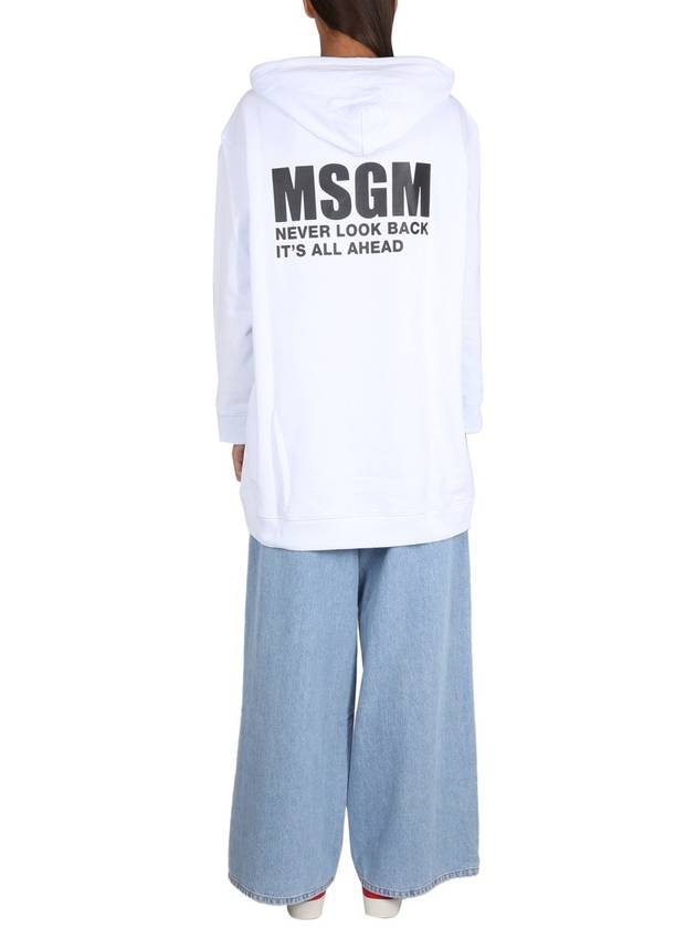 hooded sweatshirt 3441MDM78 23700001 WHITE - MSGM - BALAAN 4