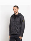 Garment Dyed Micro Yarn Hooded Jacket Black - STONE ISLAND - BALAAN 9