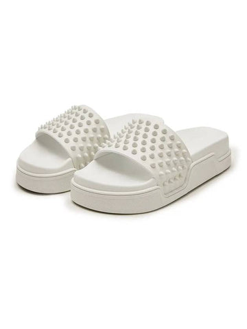 WoMen's Studded Slippers White - CHRISTIAN LOUBOUTIN - BALAAN 1