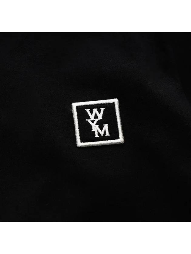 Back Logo Badge Round Cotton Short Sleeve T-Shirt Black - WOOYOUNGMI - BALAAN 4