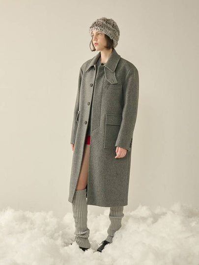 Oversized Out Pocket Felt Mac Coat Gray W - KINETO - BALAAN 2