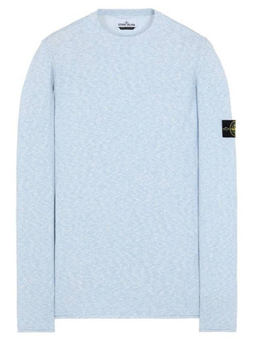 21SS 7415502B0 V1041 Wappen Patch Crew Neck Round Knit Ice Sky Men’s Knit TJ - STONE ISLAND - BALAAN 1