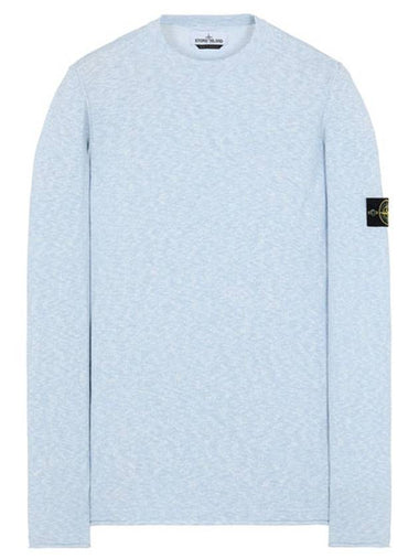 21SS 7415502B0 V1041 Wappen Patch Crew Neck Round Knit Ice Sky Men’s Knit TJ - STONE ISLAND - BALAAN 1