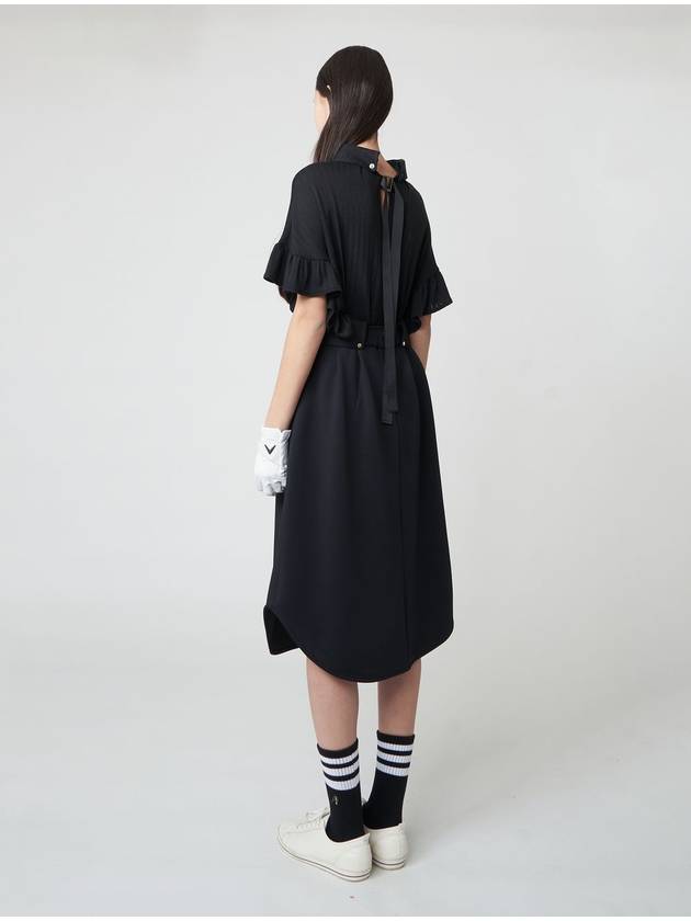 Detachable Flap Belt A-Line Skirt Black - ATHPLATFORM - BALAAN 6