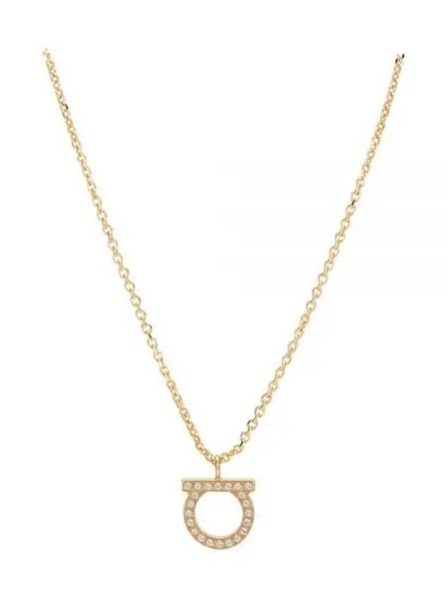 Gancini Crystals Necklace Gold - SALVATORE FERRAGAMO - BALAAN 2