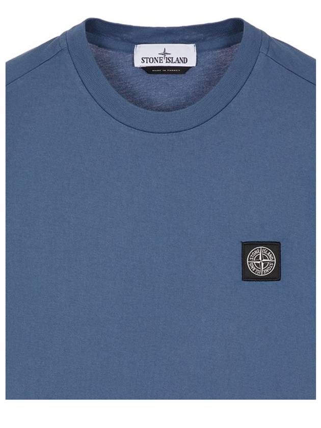 Logo Patch Short Sleeves T-Shirt Avio Blue - STONE ISLAND - BALAAN 6