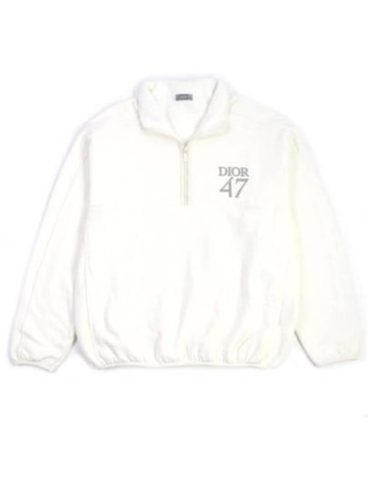 Stand Collar Regular Fit Sweatshirt White - DIOR - BALAAN 2