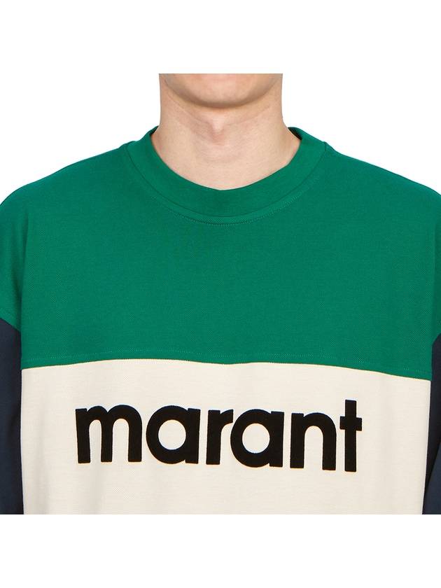 Afton Logo Cotton Sweatshirt Green - ISABEL MARANT - BALAAN 6