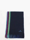 Striped Edge Merino Wool Muffler Navy - PAUL SMITH - BALAAN 3