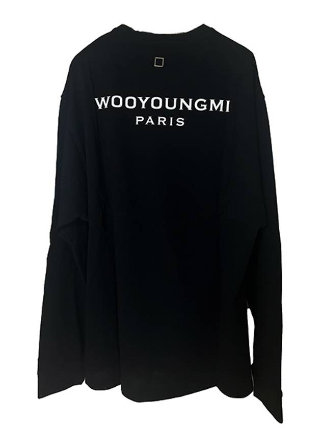 Cotton Back Logo Long Sleeve T-Shirt Black - WOOYOUNGMI - BALAAN 2