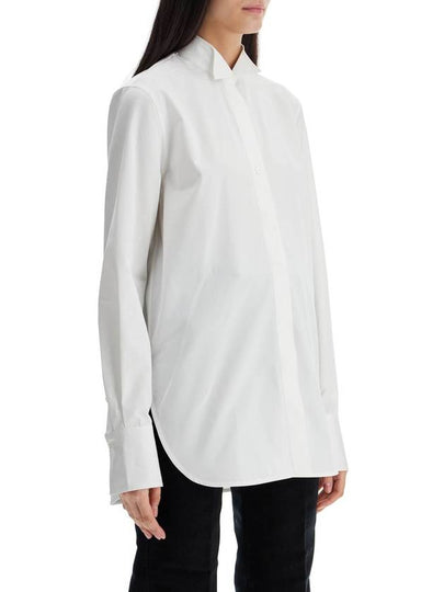 white asymmetrical organic cotton tuxedo shirt - TOTEME - BALAAN 2