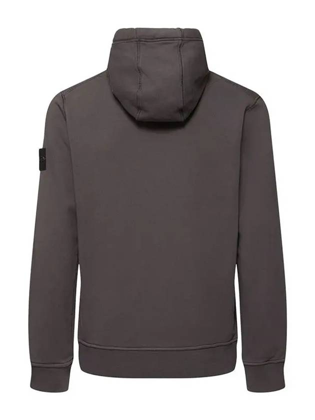 6100045 Organic Cotton Fleece Drawstring Hoodie Charcoal - STONE ISLAND - BALAAN 3