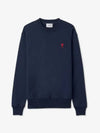 Small Heart Logo Sweatshirt Navy - AMI - BALAAN 2