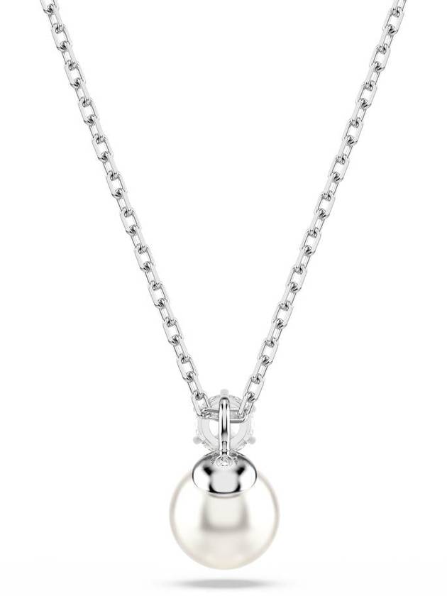 Matrix Crystal Pearl Pendant Round Cut Necklace White - SWAROVSKI - BALAAN 4