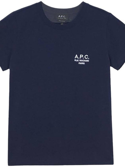 Denise Embroidered Short Sleeve T-shirt Navy - A.P.C. - BALAAN 2