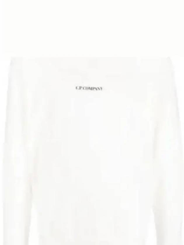 Light Fleece Logo Sweatshirt White - CP COMPANY - BALAAN 2