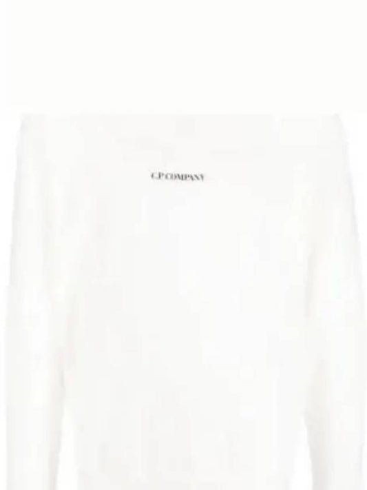 Light Fleece Logo Sweatshirt White - CP COMPANY - BALAAN 2