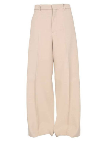 Women's Pleated Wide Pants Beige - AMI - BALAAN 1