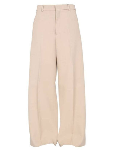 Women's Pleated Wide Pants Beige - AMI - BALAAN 1